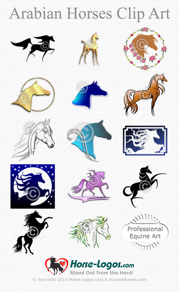 Horse Clip Art of Arabian Horses