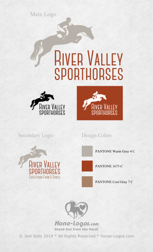 Jumping horse logo design purchased by River Valley Sporthorses