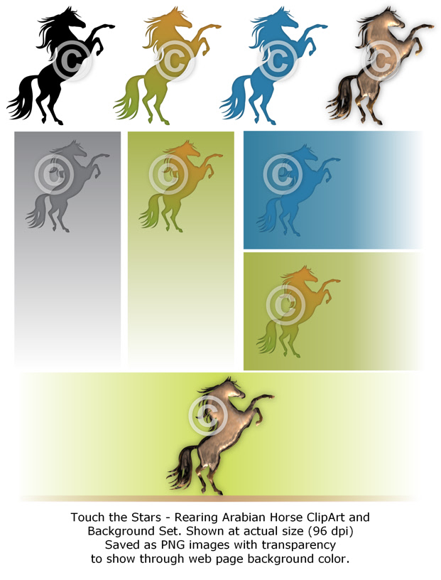 Touch the Stars - Arabian horse clip art set